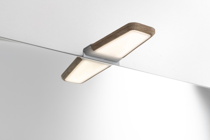 Ensemble meuble bas Intuitive, plan vasque simple, armoire de toilette et applique led