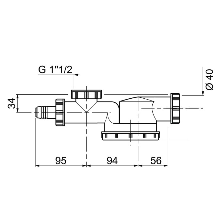 ESPACE SIPHON EVIER 1"1/2 D40