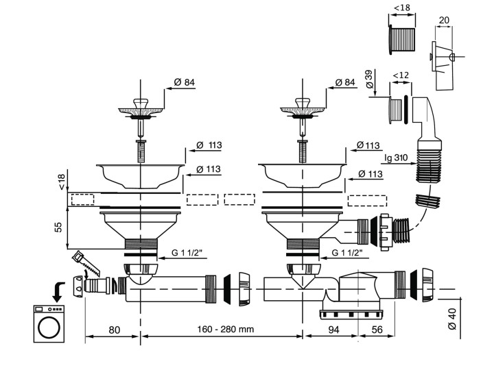ESPACE VIDAGE EVIER D90 2B