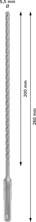 Foret beton PRO SDS plus-5X 5,