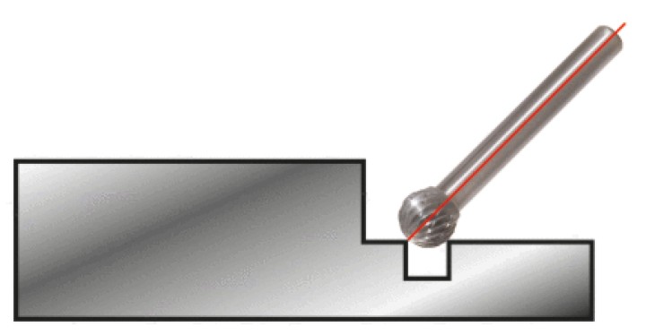 Fraise HM forme D, 10mm, 54mm