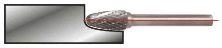 Fraise HM forme F, 10mm, 65mm
