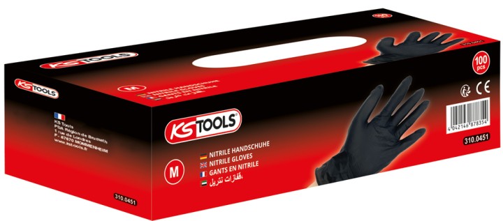 Gant nitrile noir, M, 100pcs