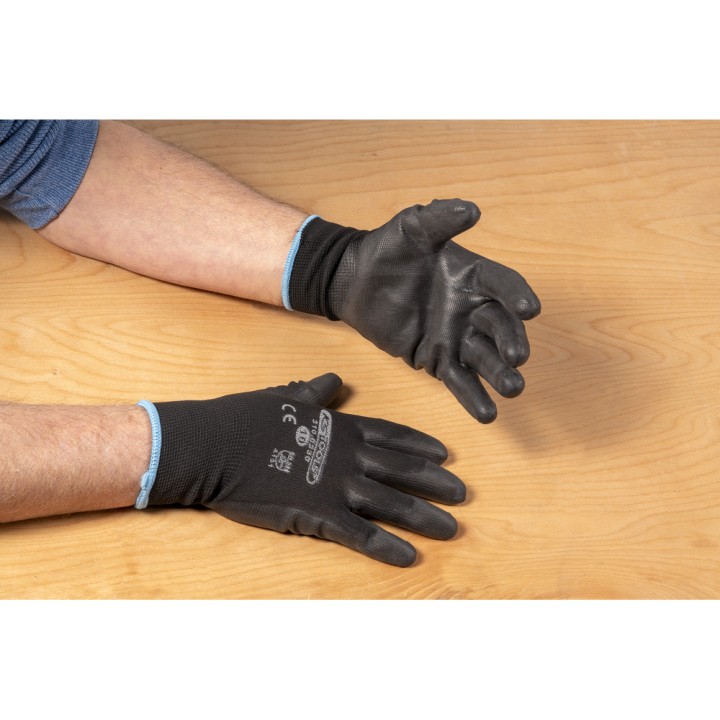 Gants noirs T.10, 12 paires