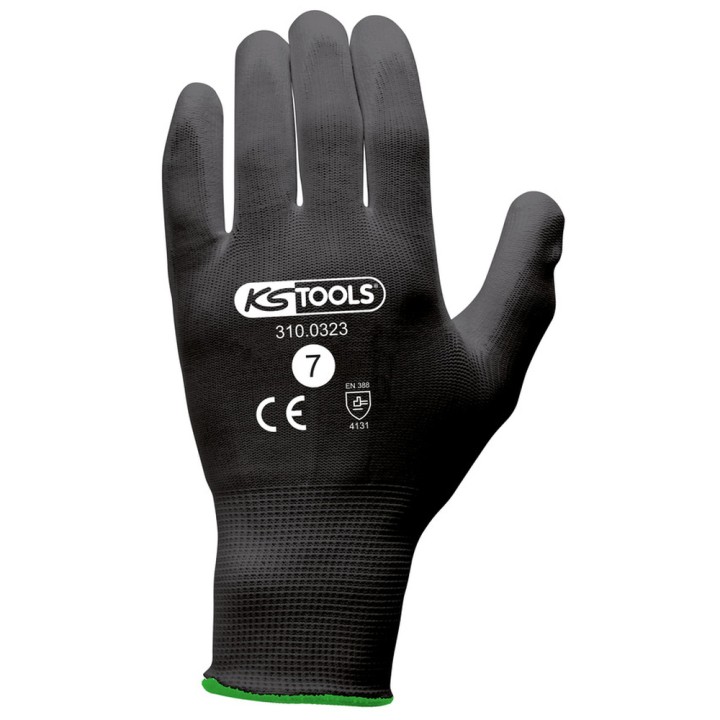 Gants noirs T.7, 12 paires