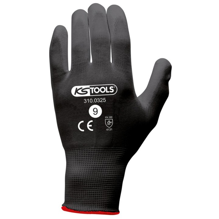 Gants noirs T.9, 12 paires