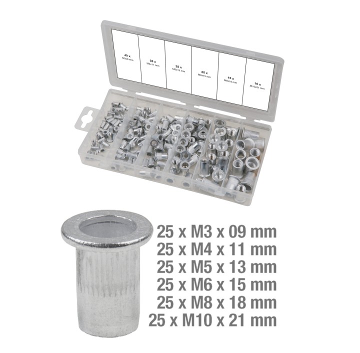 Inserts taraudés alu, 150pcs