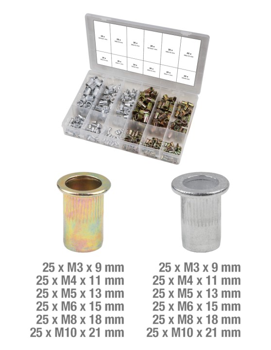 Inserts traudés acier/alu x300