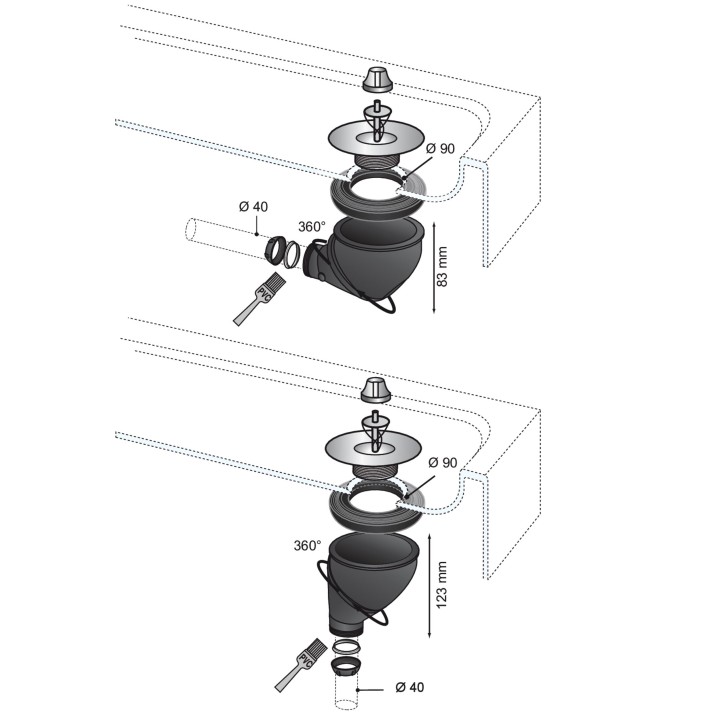 JAMES BONDE DOUCHE 90 GRILLE ABS