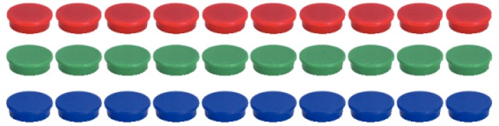 Jeu 10 aimants bleus, 25mm
