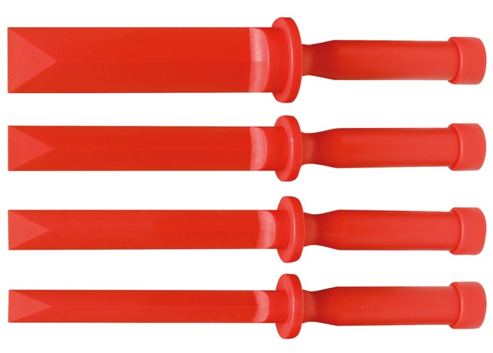 Jeu 4 burins plats, PVC souple