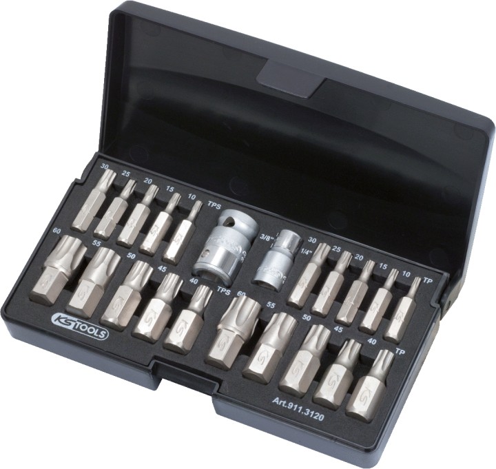 Jeu de 23 douilles TORX plus
