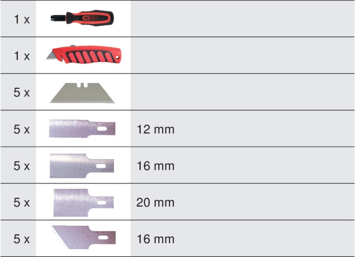 Jeu de 27 grattoirs et cutters