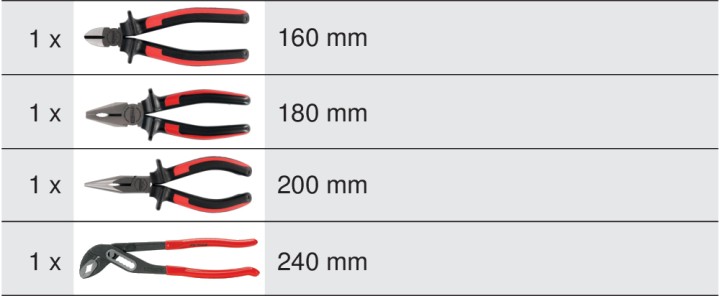 Jeu de 4 pinces ERGOTORQUE