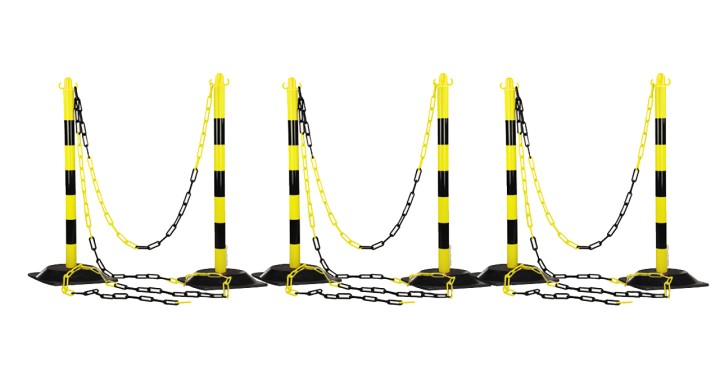 Kit délim 6 poteaux+25m chaîne