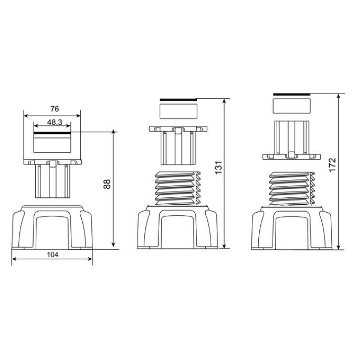 LOT DE 6 PIEDS DE RECEVEUR