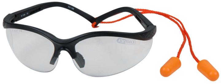 Lunettes transp. avec bouchons