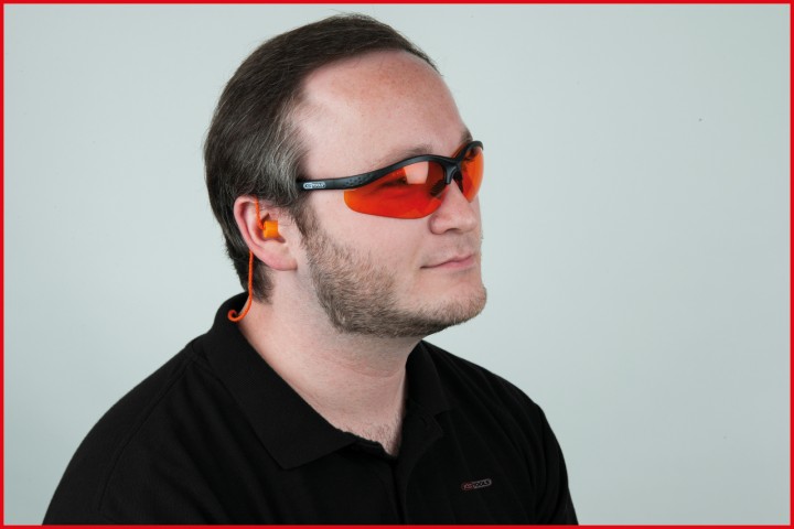 Lunettes transp. avec bouchons