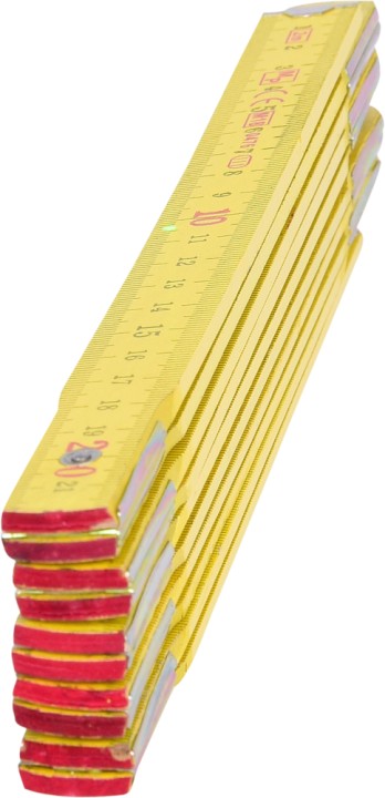 Mètre pliant jaune, bois, L.2m