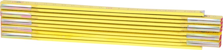 Mètre pliant jaune, bois, L.2m
