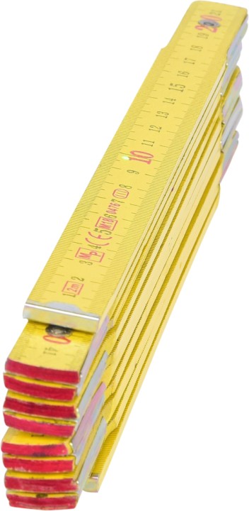 Mètre pliant jaune, bois, L.2m