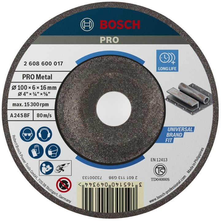 Meule PRO Métal 100x6x16mm