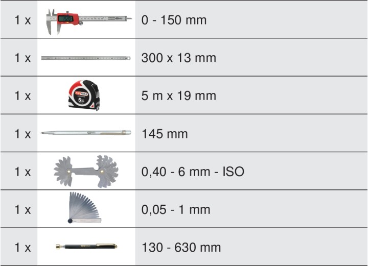 Module d'outils de mesure 7pcs