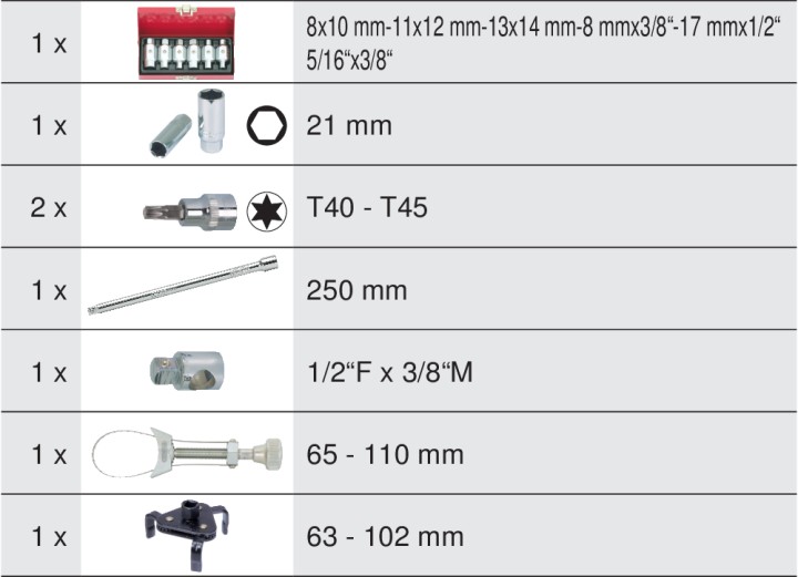 Module vidange auto, 13pcs