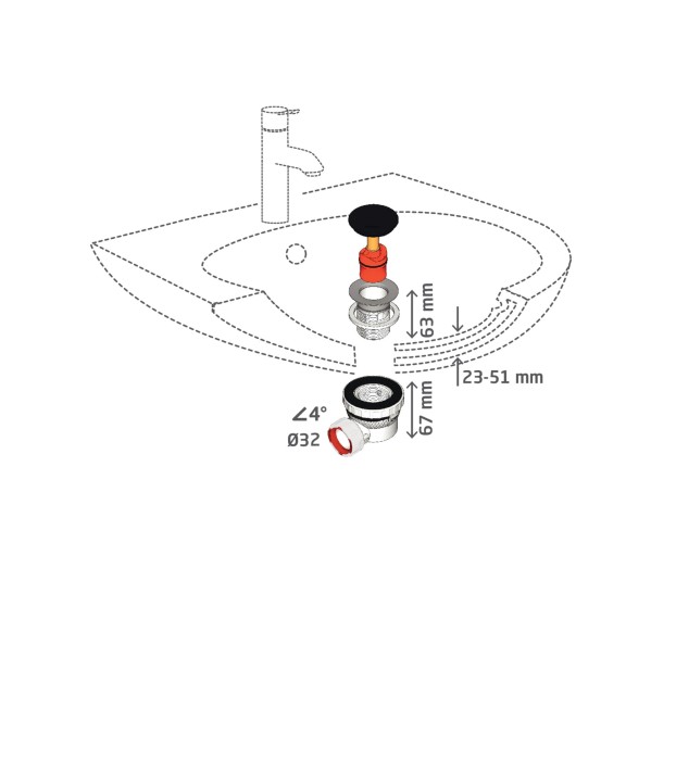 NANO 6.7 ENSEMBLE DE LAVABO D32 QC NOIR