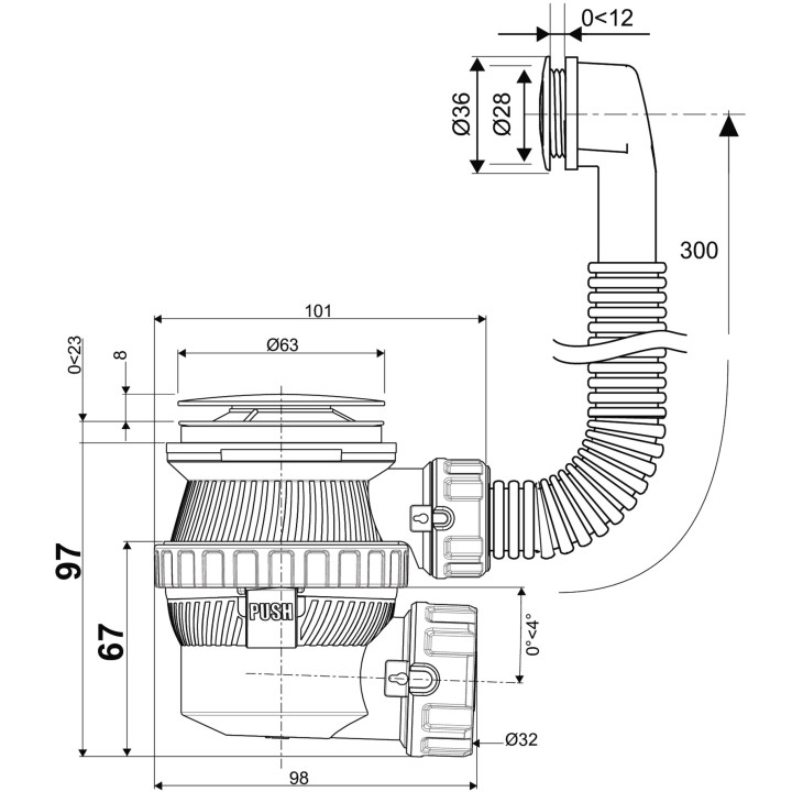 NANO 6.7 ENSEMBLE DE LAVABO D32 QC TROP-PLEIN