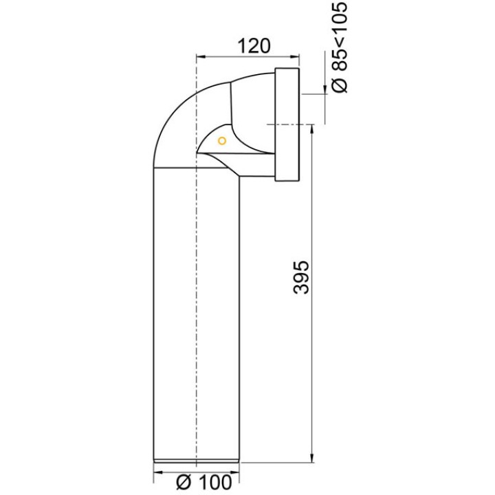 PIPE RIGIDE LONGUE COUDEE MALE