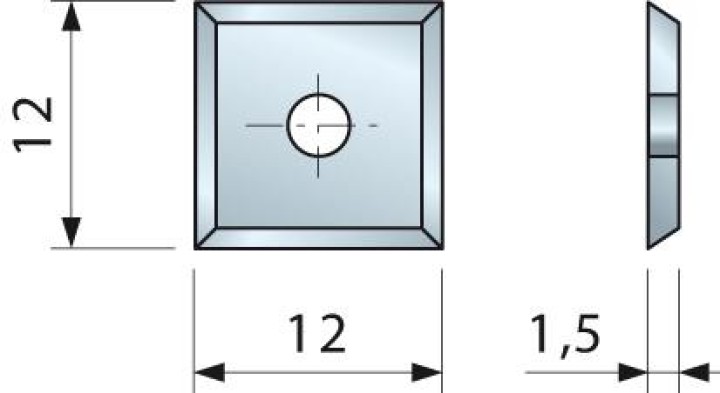 Plaquette 35° 12x12x1,5