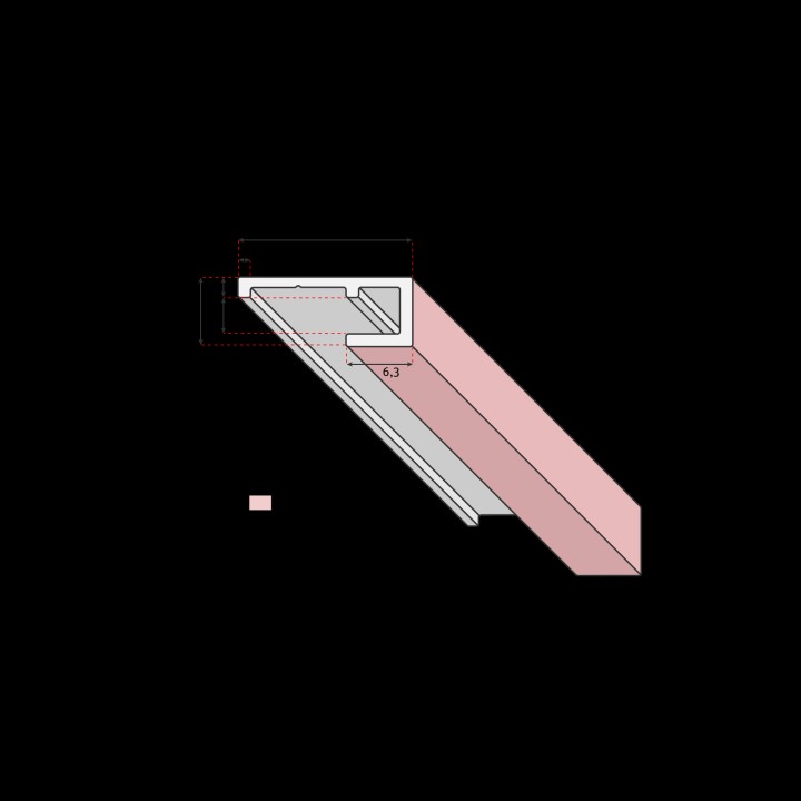 PP Profil fini BL 2100MM