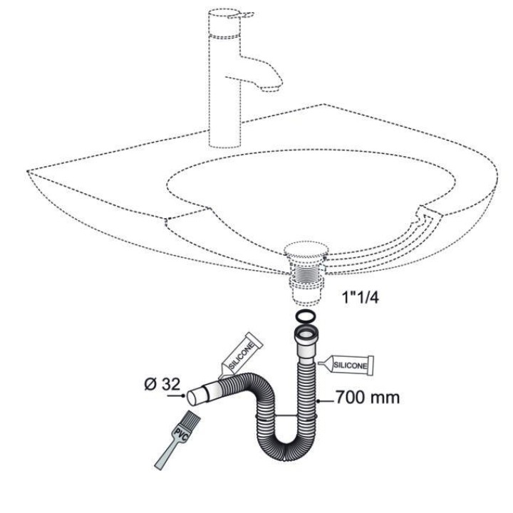 RACCORD FLEXIBLE LAVABO 32MM