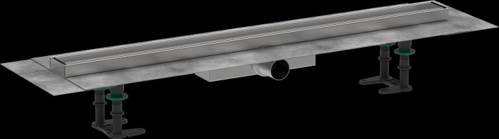 RainDrain Compact Caniveau de douche linéaire 800 avec hauteur d'encastrement 43 mm
