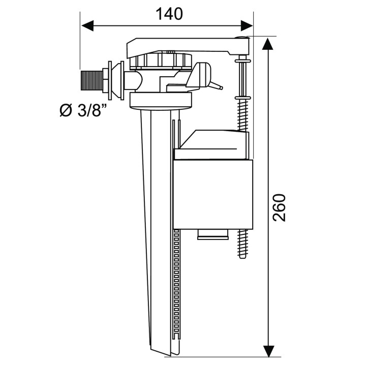 ROBINET JOLLYFILL LATERL 3/8L