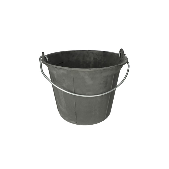 Seau caoutchouc noir, 11L