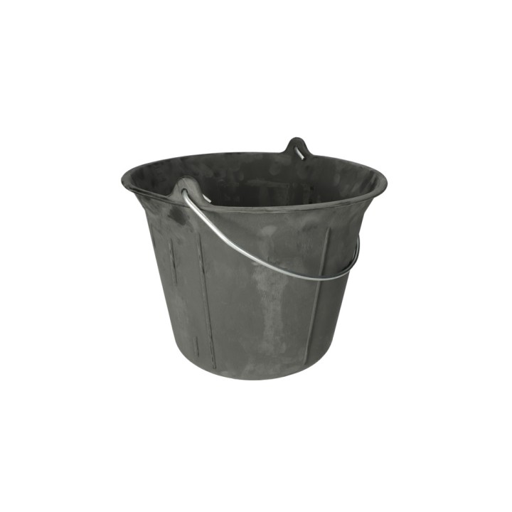 Seau caoutchouc noir, 11L
