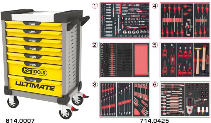 Servante gris/jaun 7 tir 429pc