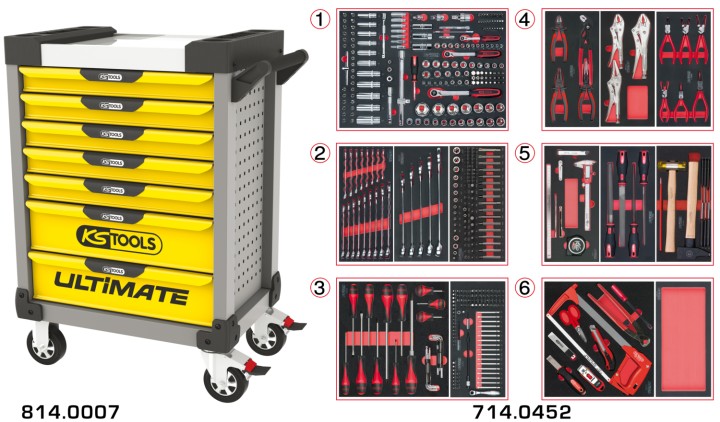 Servante gris/jaun 7 tir 455pc