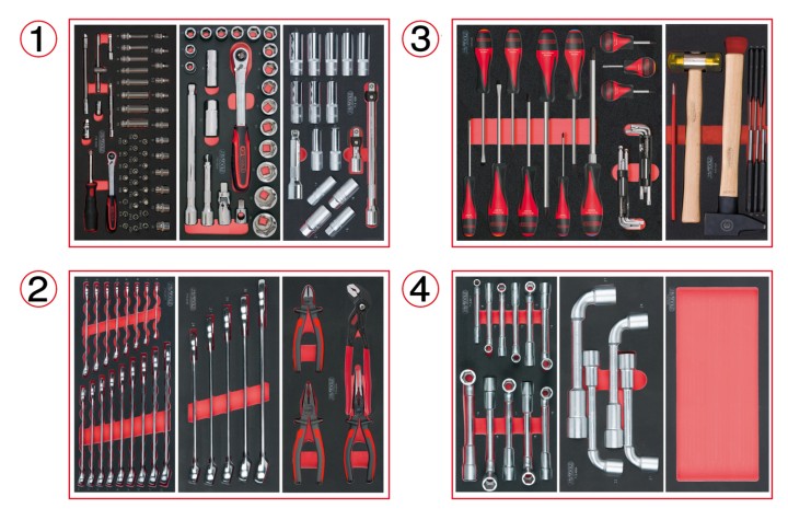 Servante gris/noir 5 tir 173pc