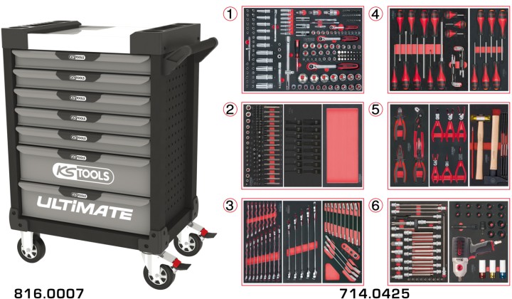 Servante gris/noir 7 tir 429pc