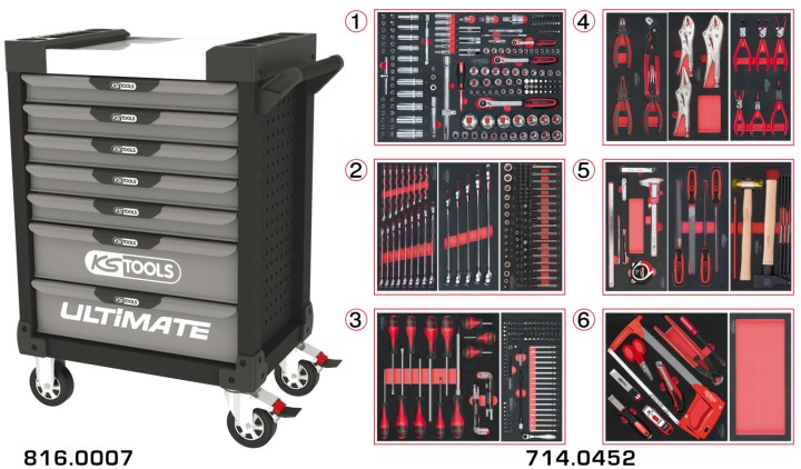 Servante gris/noir 7 tir 455pc