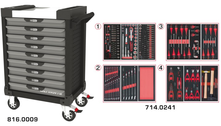Servante gris/noir 9 tir 241pc