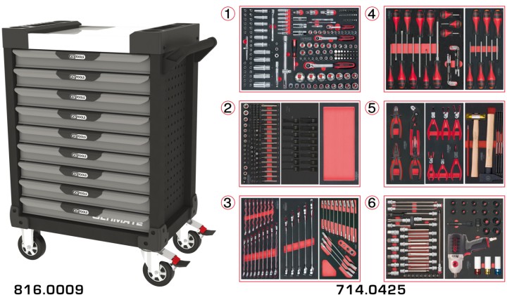 Servante gris/noir 9 tir 429pc