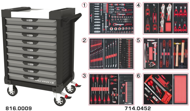 Servante gris/noir 9 tir 455pc