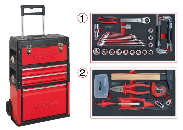 Servante mobile équipée 77pcs