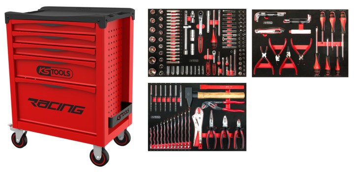 Servante RAC 5 tir+compo 264pc
