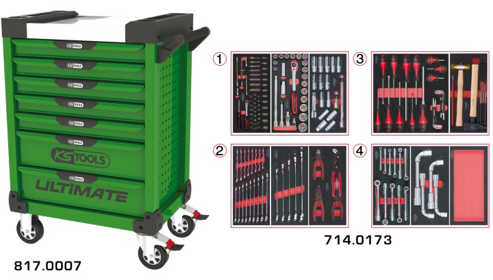 Servante verte 7 tir. 173pcs