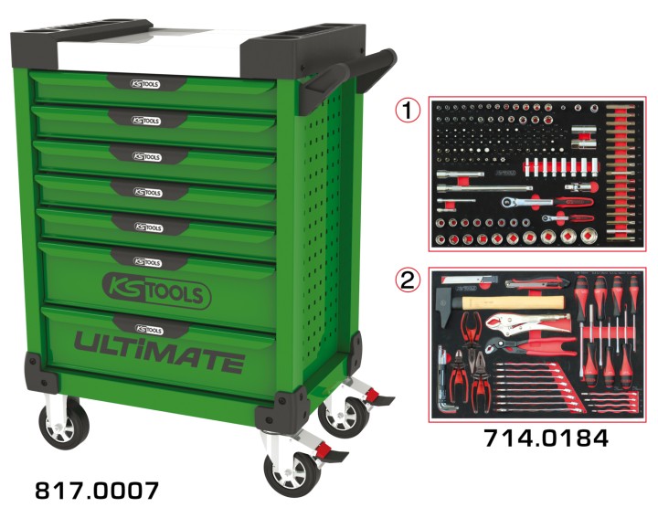 Servante verte 7 tir. 184pcs